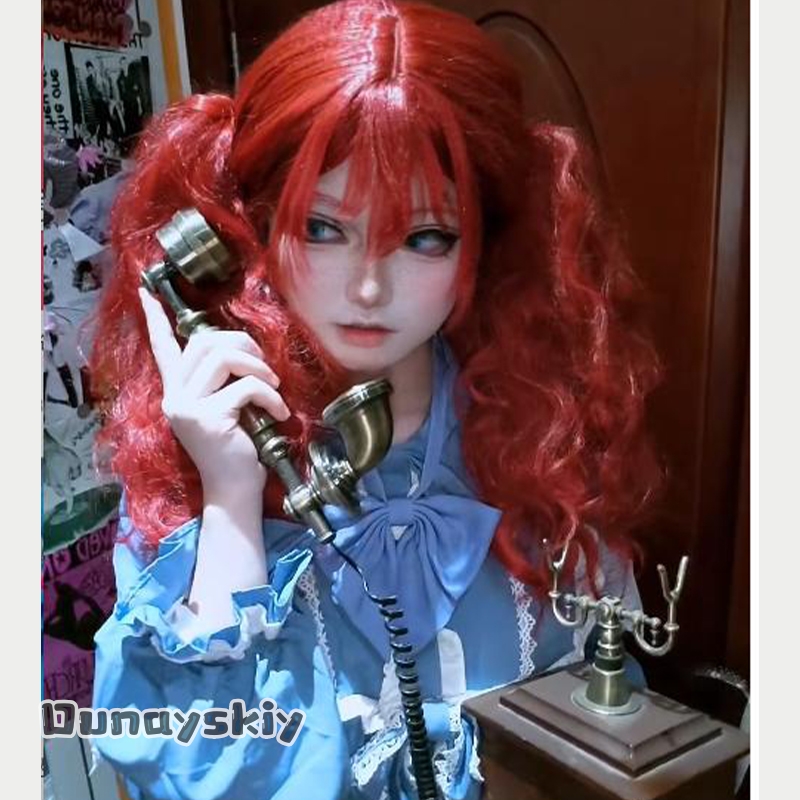 Anime Cosplay With Red Hair - Fantasia de Cosplay do Jogo Hemera*/Poppy,