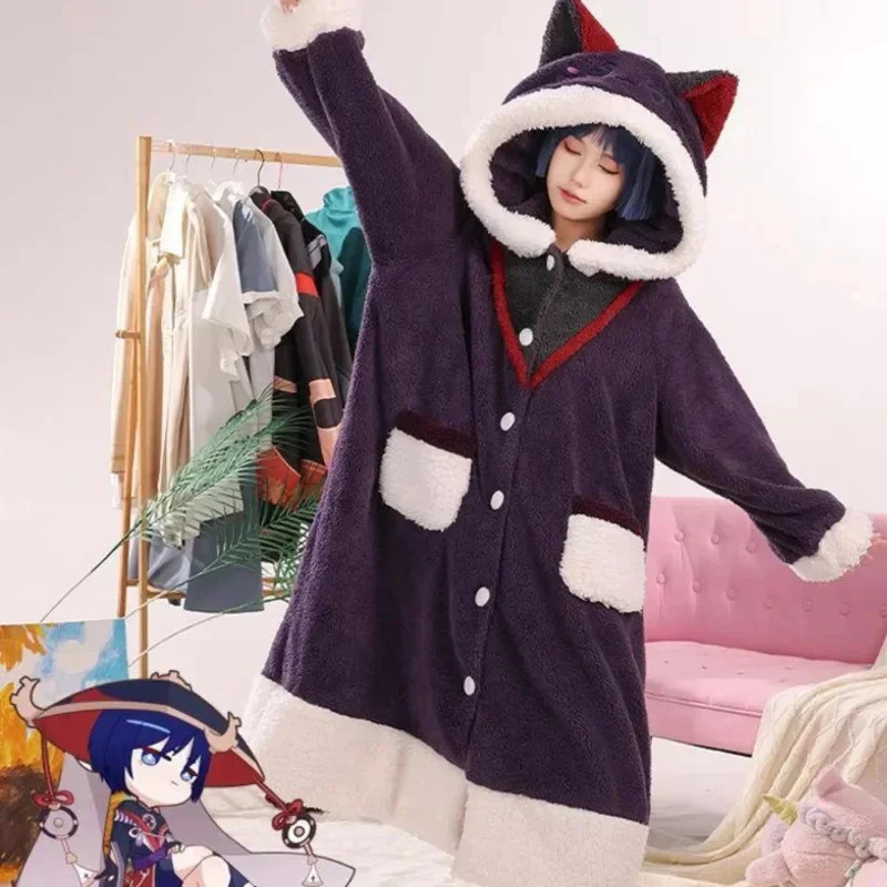 Anime Cosplay Thick - Genshin impacto cosplay pijama anime unisex