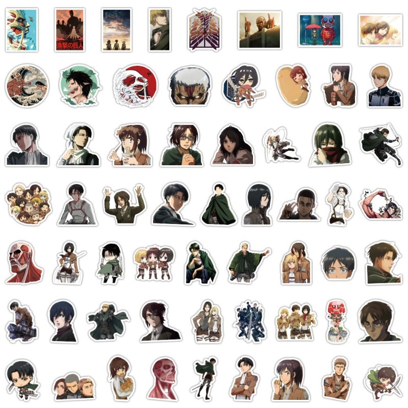 Anime Cosplay Diy - 60 Adesivos de Anime Attack on