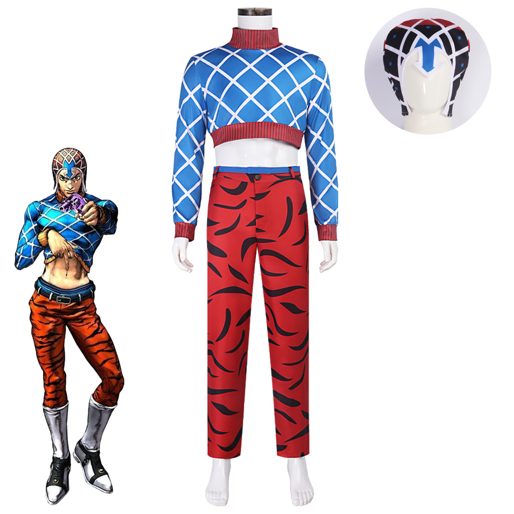 Cosplay Anime Jojo - Anime jojo guido mista cosplay traje