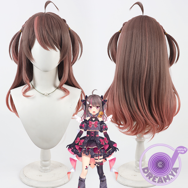 Anime Cosplay Pink - Natsuiro matsuri peruca cosplay vtuber marrom