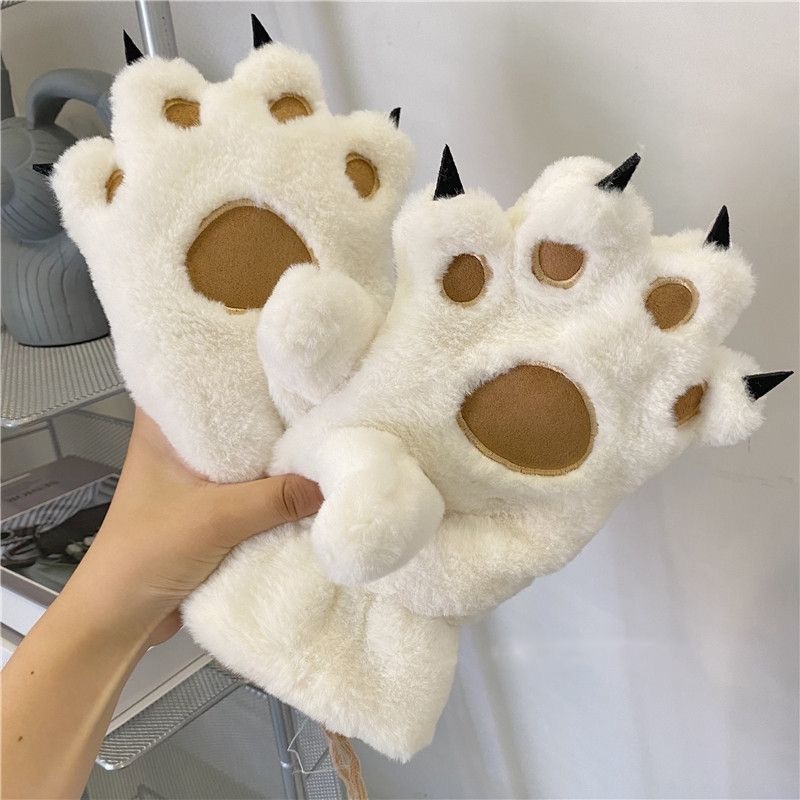 Anime Cosplay Thick - Luvas de Veludo Grosso com Garras