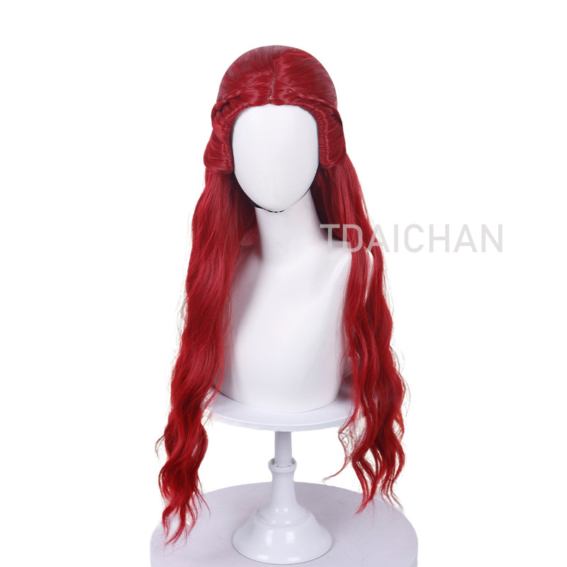 Peruca Cacheada Vermelha para  - Anime Cosplay With Red Hair avaliação e preço