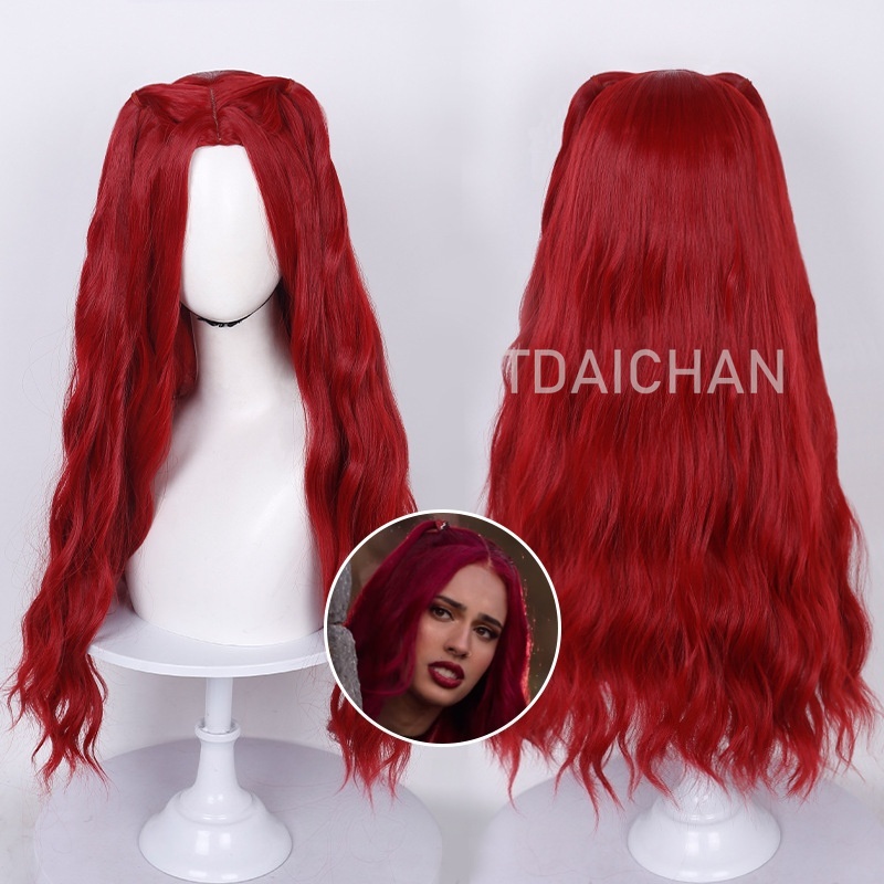 Peruca Cacheada Vermelha para  - Anime Cosplay With Red Hair avaliação e preço