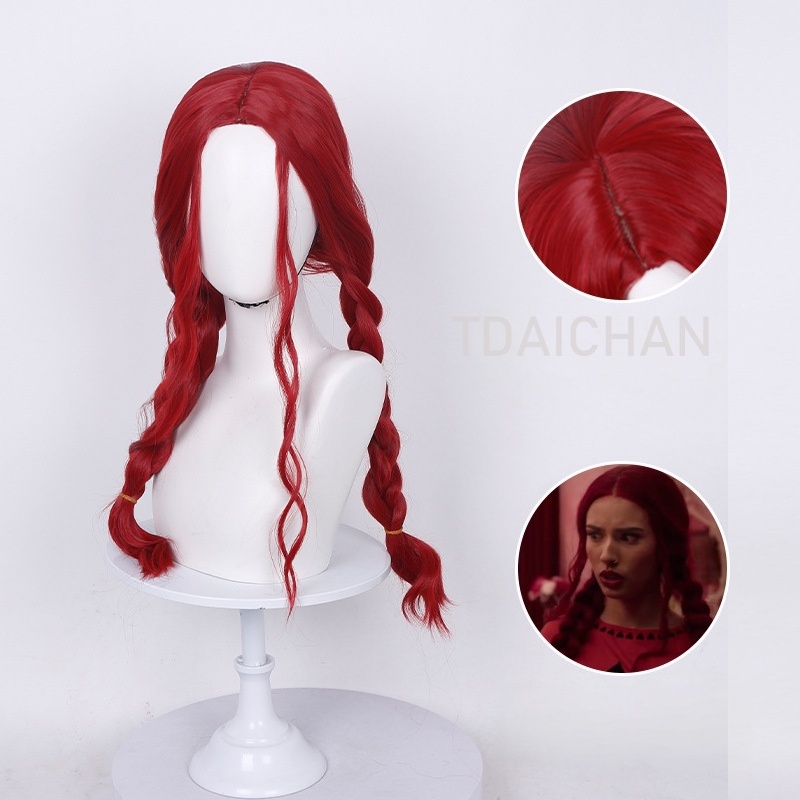 Peruca Cacheada Vermelha para  - Anime Cosplay With Red Hair avaliação e preço