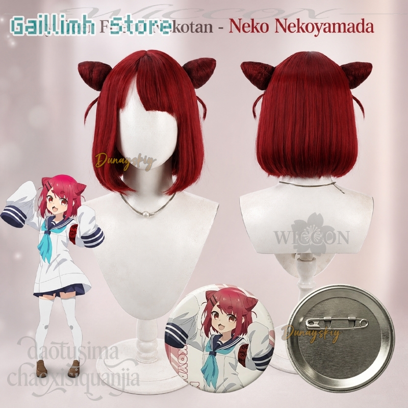 Peruca Sintética Vermelha de D - Anime Cosplay With Red Hair avaliação e preço